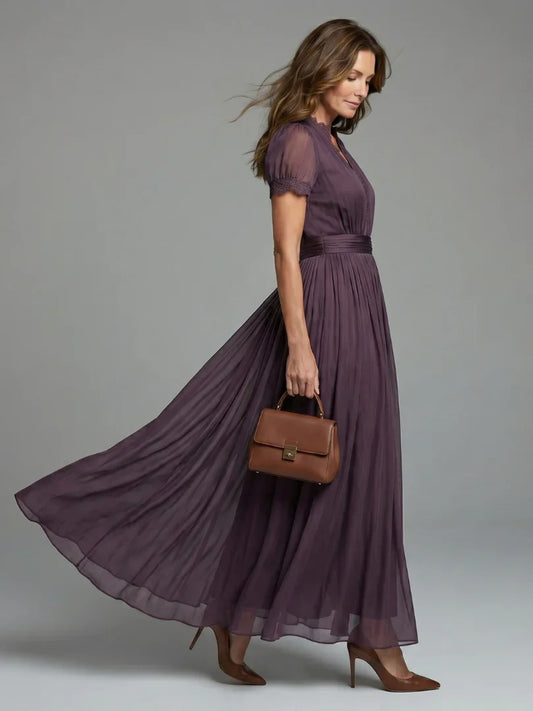 Bella | Vestido con escote en forma de ojo de cerradura y cintura fruncida