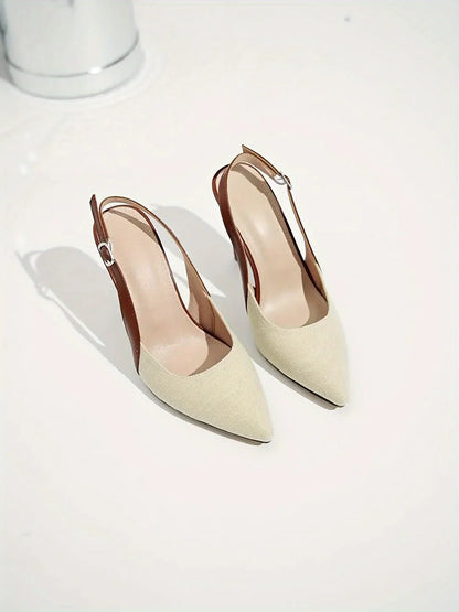 Sheila™ | Tacones con tira trasera en contraste