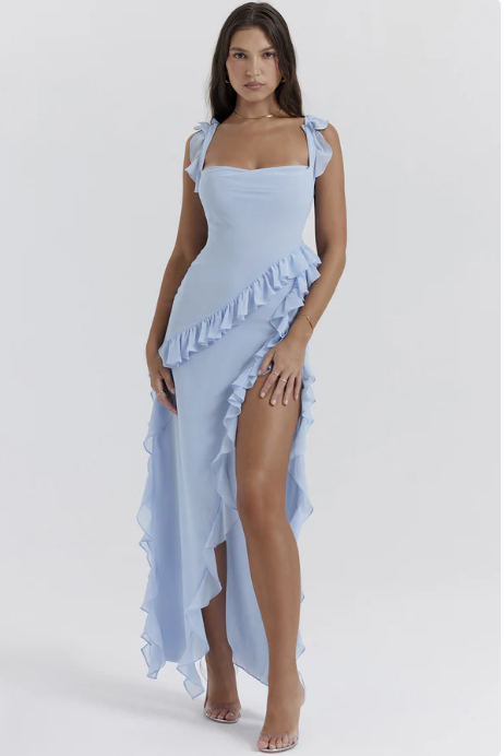 Vestido largo Amira – Azul cielo